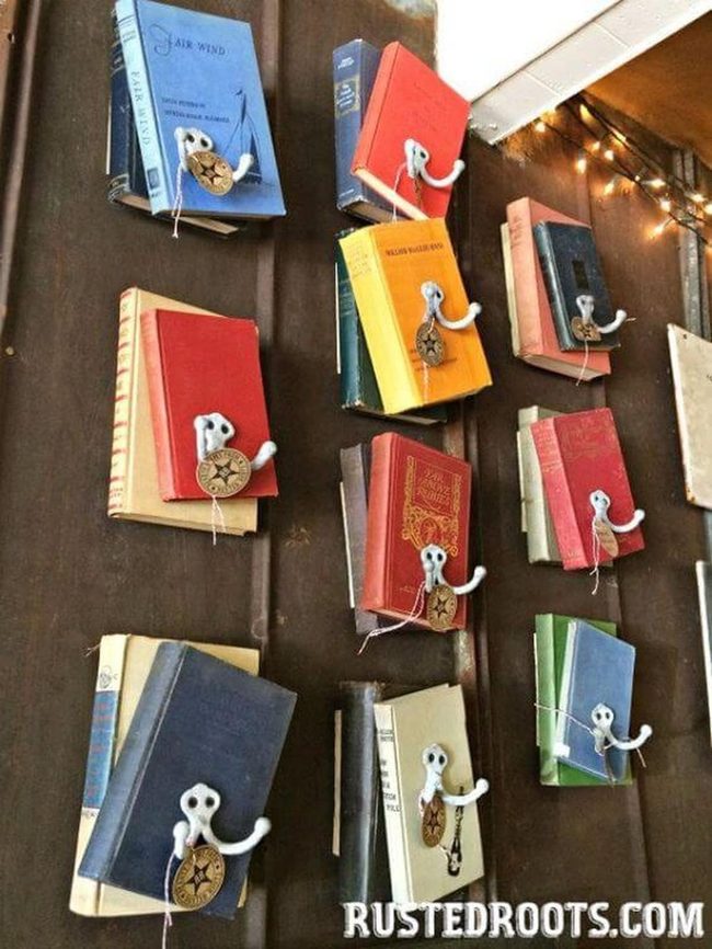Suspended Vintage Books Wall Art