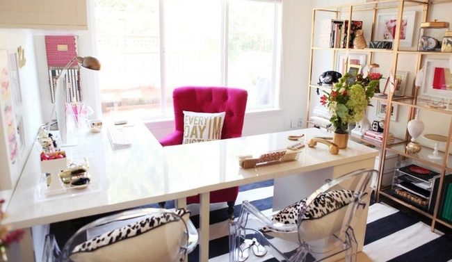 Sunlit Studio With Pink Accents