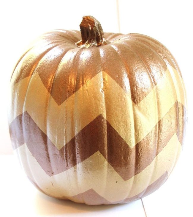 Gold Chevron Metallic Pumpkins