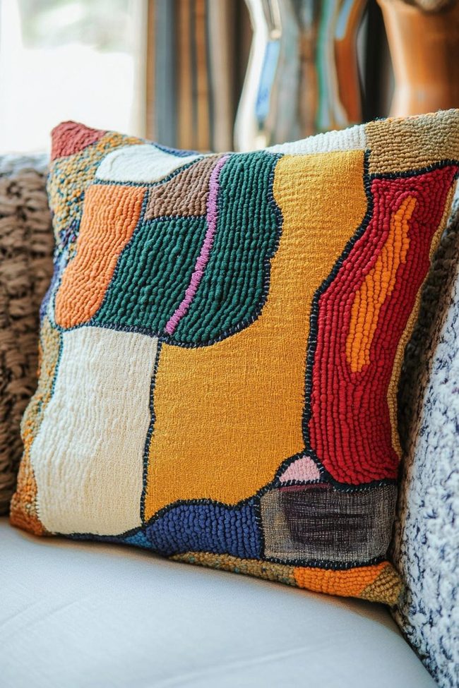 Hand-Stitched Accents On Fabric