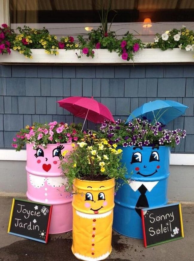 Colorful Barrel Characters Blooming