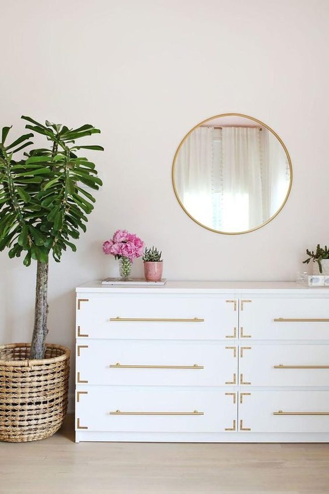 Gold Dresser Meets Soft Minimalism