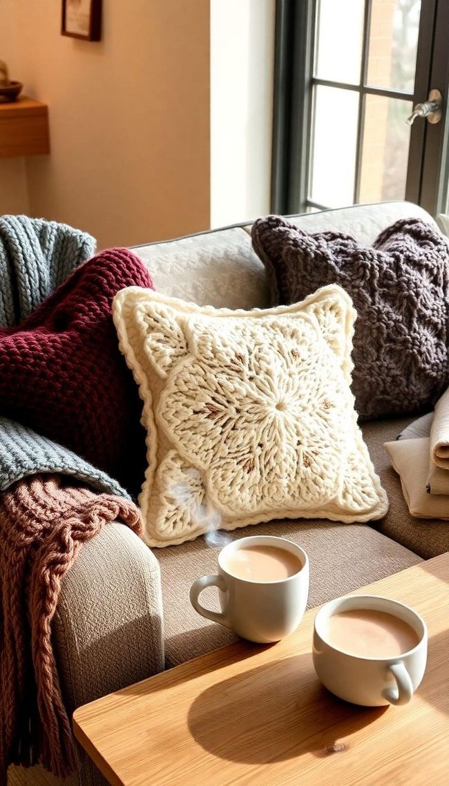Handmade Wool Cable Pillows