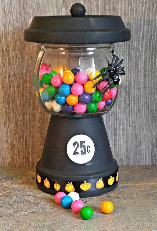 Neon Gumballs Black Glass Globe