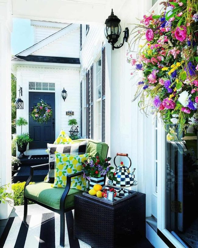 Flower Wreaths Frame Your Porch