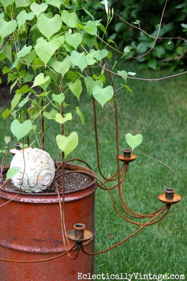 Heart-Shaped Vines On Vintage Metal