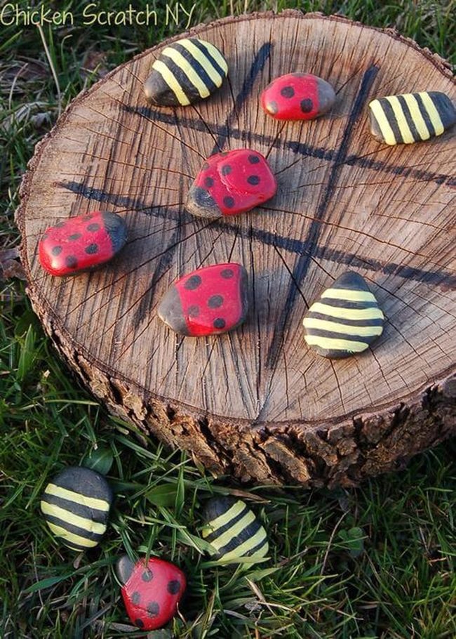 Ladybug And Bee Garden Rocks