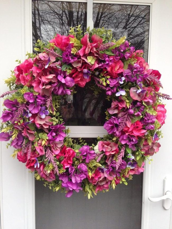Pink Peony Wreath With Sage Leaves