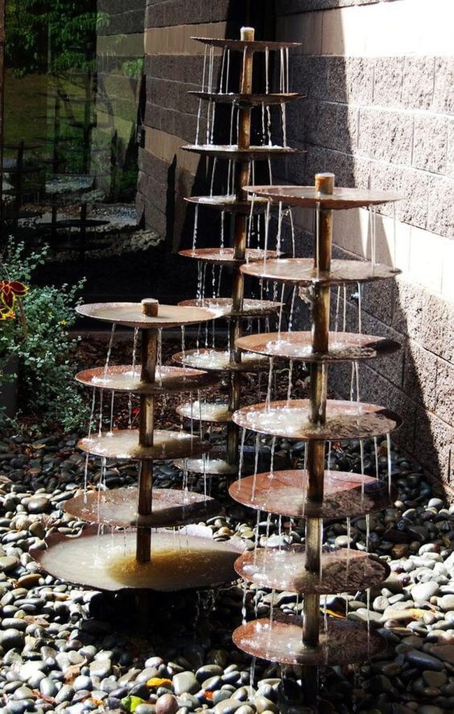 Tiered Metal Water Feature