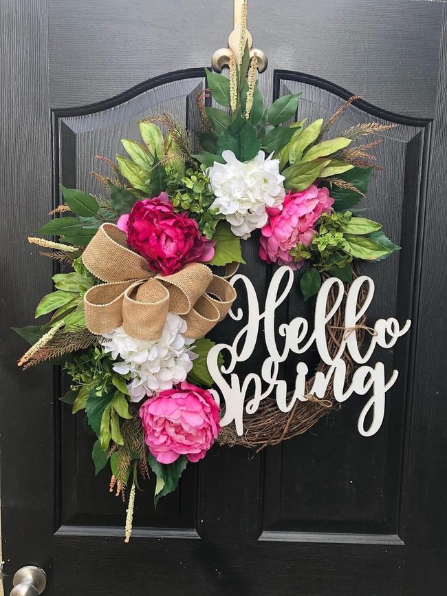 Pink Peony Spring Wreath
