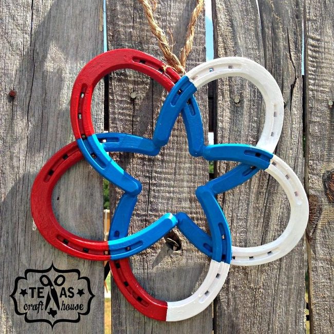 Red White Blue Horseshoe Flower