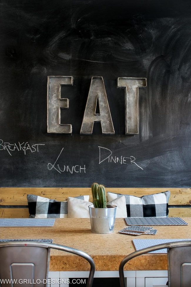 Black Chalkboard Wall Dining