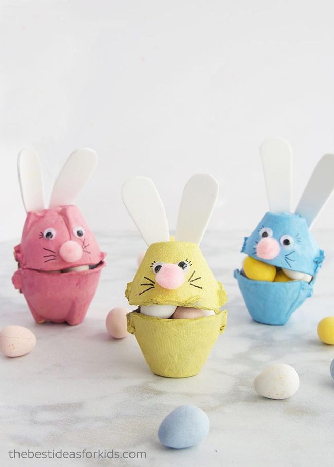 Colorful Egg Carton Bunnies