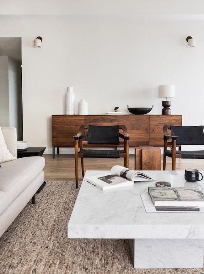 Black Leather Minimalist Living Retreat