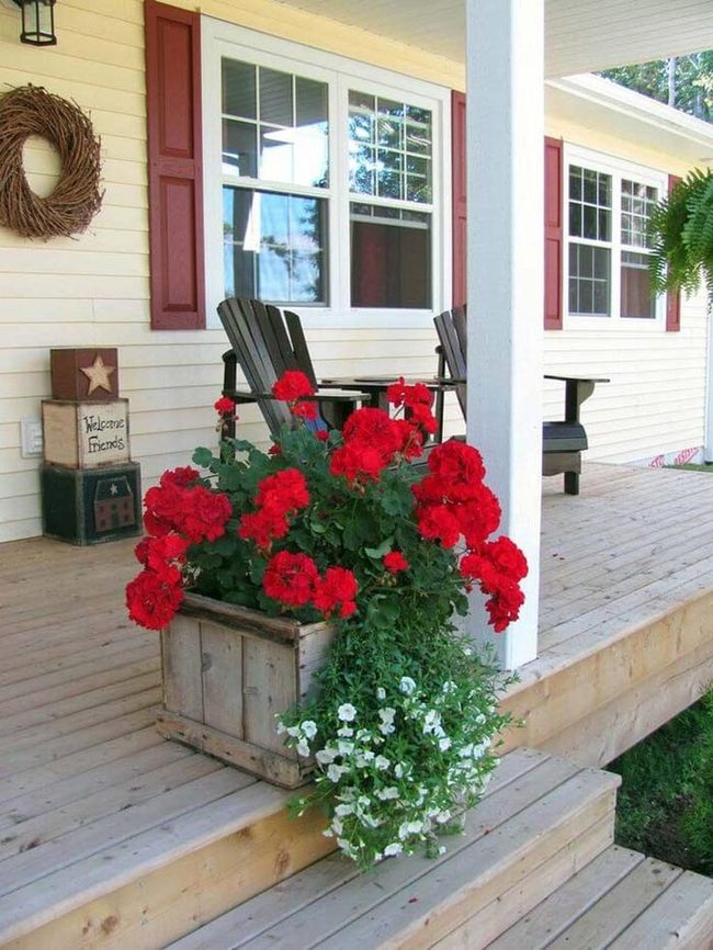 Wooden Crate Overflowing Flowers
