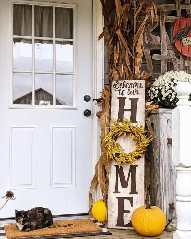 Autumn Wreath Home Sign
