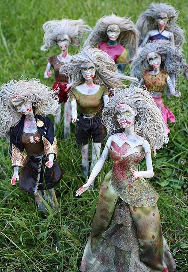 Zombie Barbie Garden Display