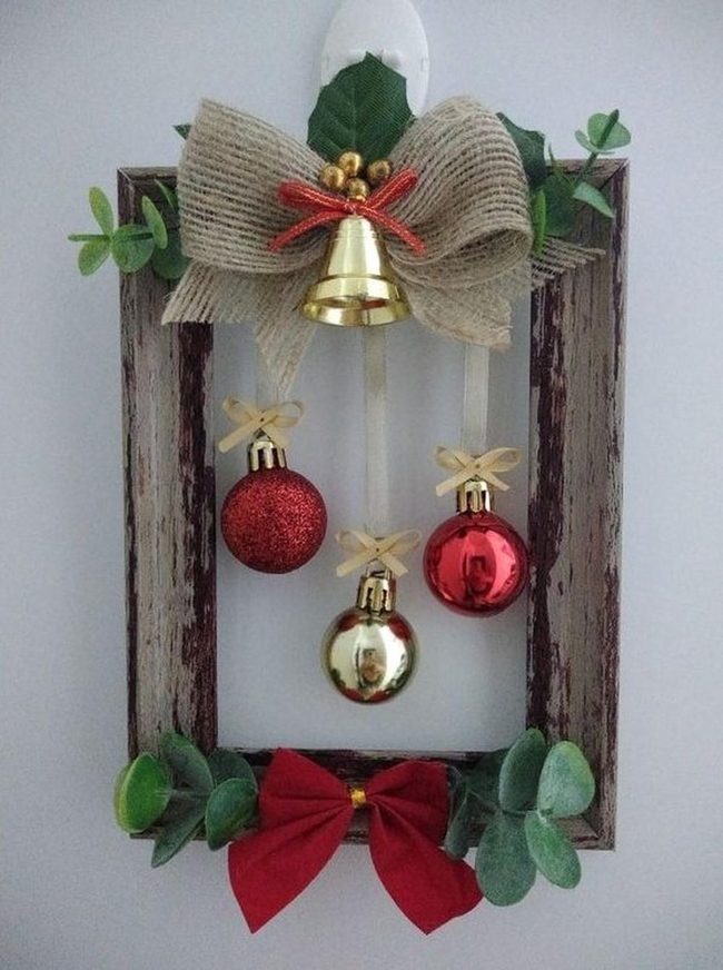 Gold Bell Red Ribbon Frame