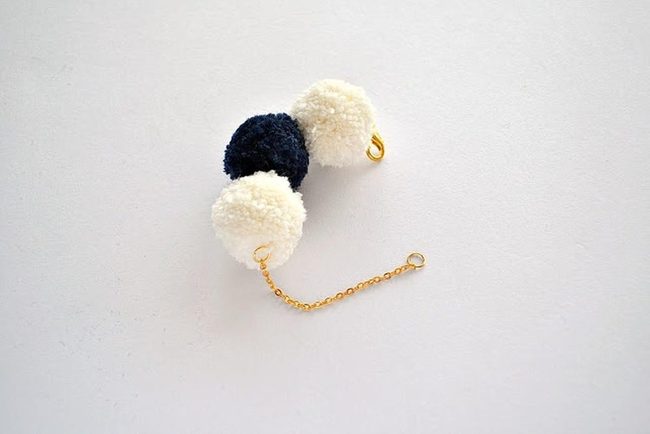 Fluffy Balls Gold Chain