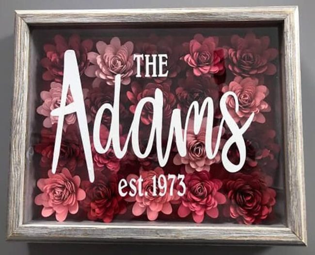 Colorful Paper Flowers Wedding Frame