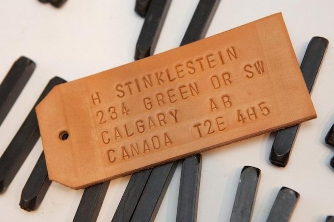 Light Brown Leather Address Tag