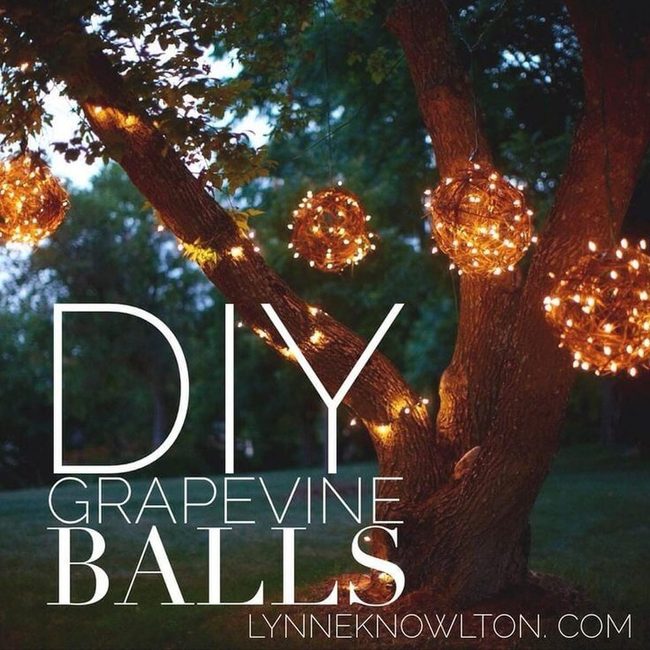 Glowing Grapevine Spheres Overhead