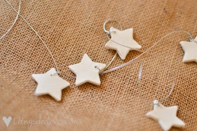 Cream Paper Stars On Twine