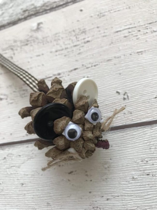 Pinecone Mouse With Button Ears