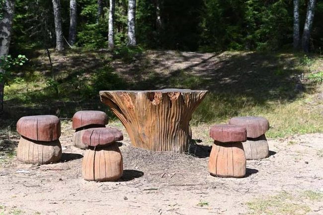 Inverted Tree Stumps Outdoor Dining