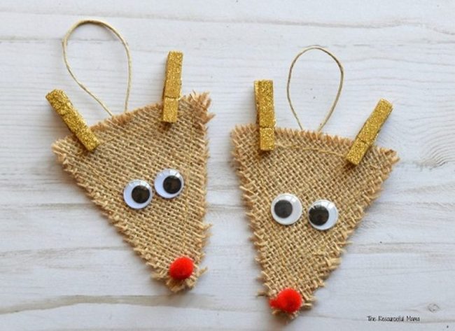 Burlap Reindeer Ornaments Diy