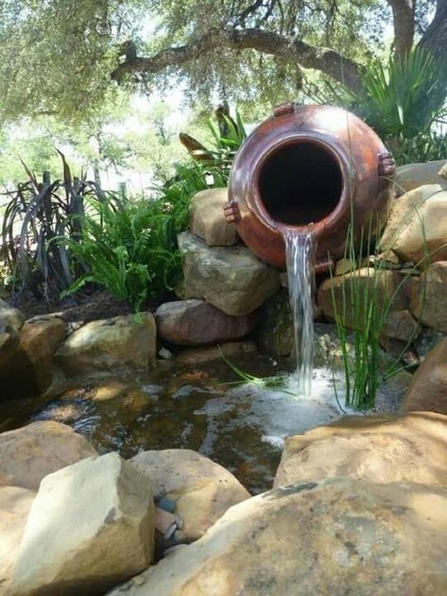 Stone-Bordered Garden Water Features
