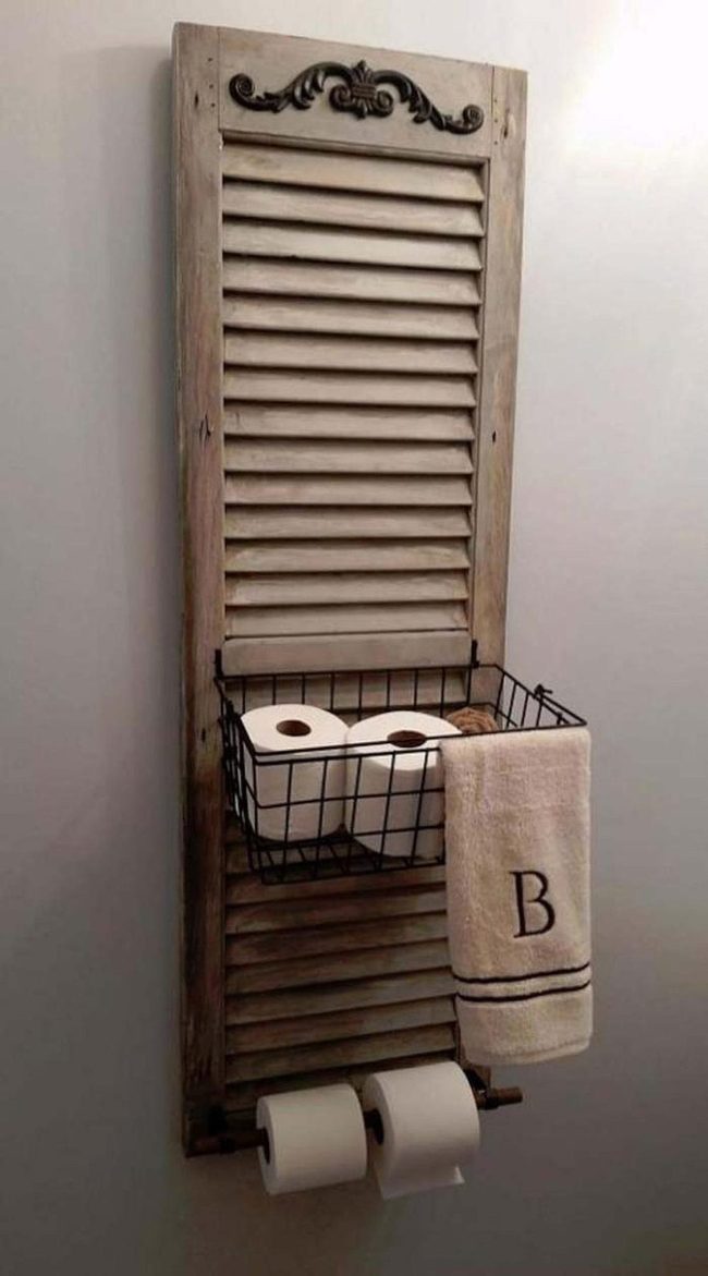 Weathered Wood Shutter Storage