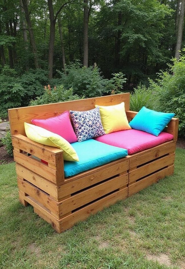 Wooden Crate Yard Bench Diy