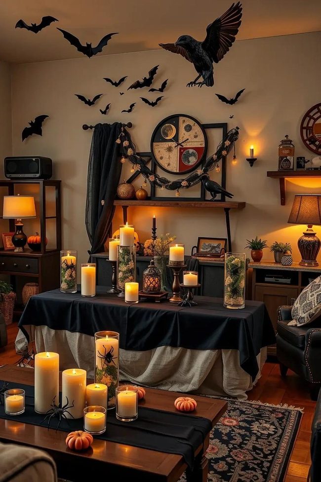 Black Spider Candle Clusters