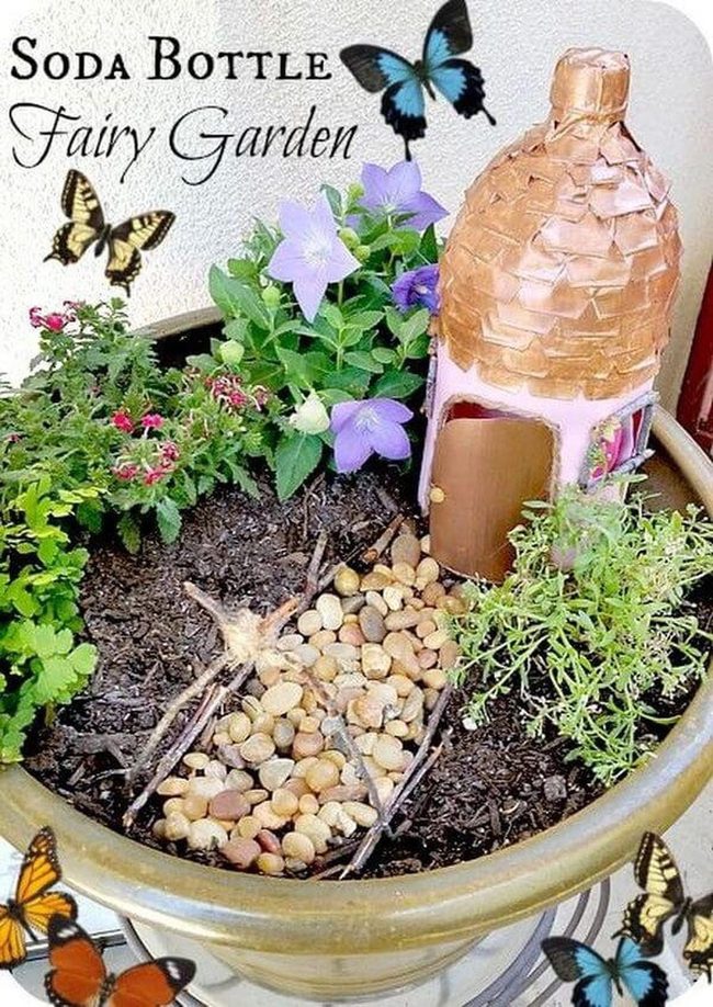Painted Bottle Fairy Houses