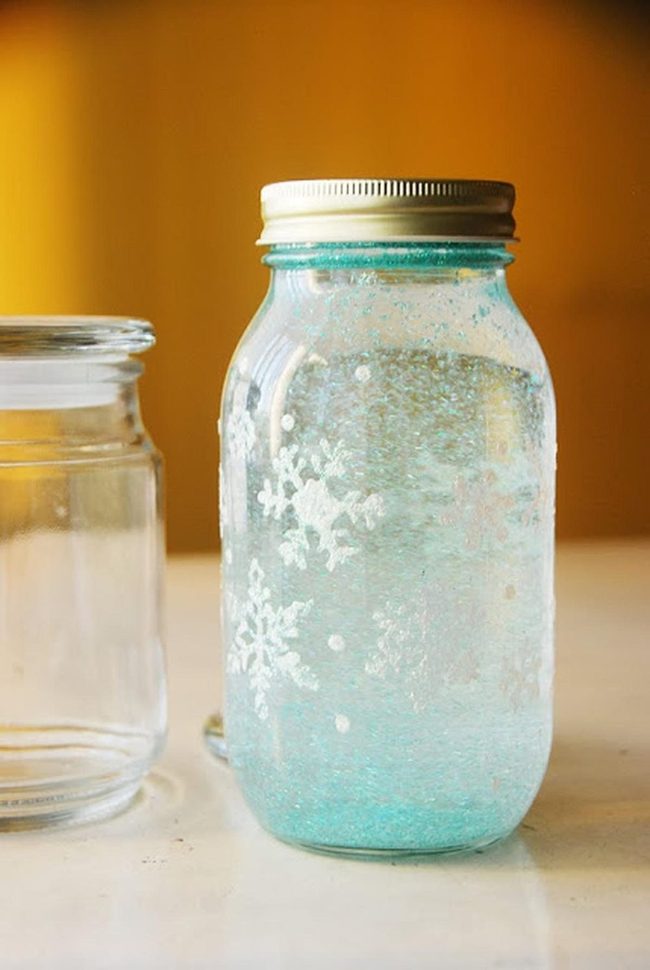 Glittery Water Jars Gold Lids