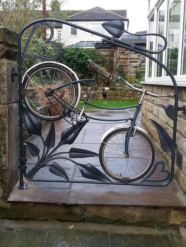 Wrought Iron Bicycle Garden Gate