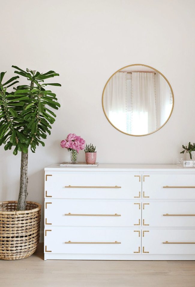 Brass Hardware Vintage Dresser