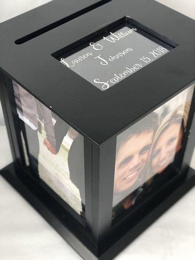 Spinning Photo Box Holds Wedding Memories