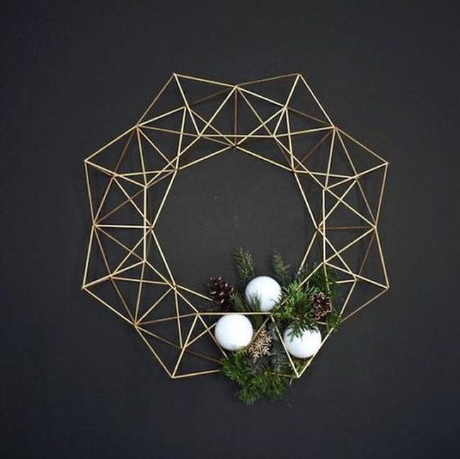 Gold Circle With Evergreen Branches