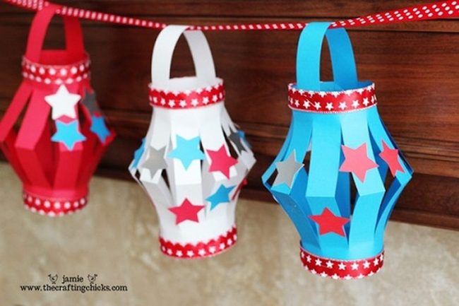 Patriotic Paper Lanterns For Gardens