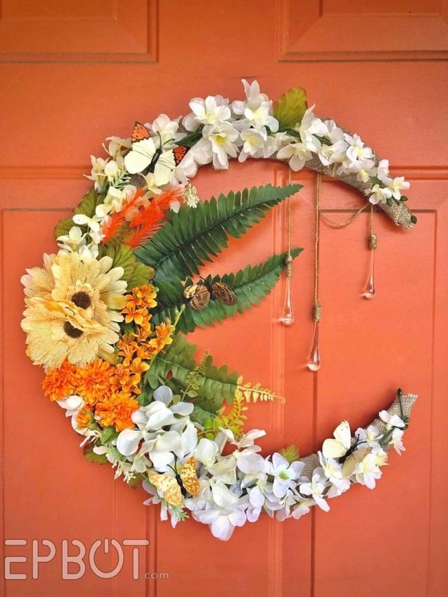 Bright Faux Flowers Summer Wreath