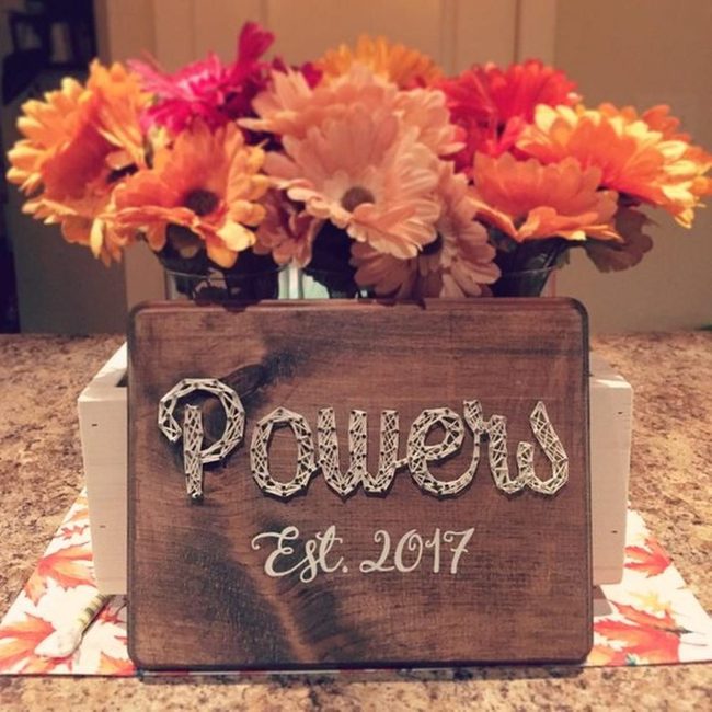 Natural Wood Name String Art