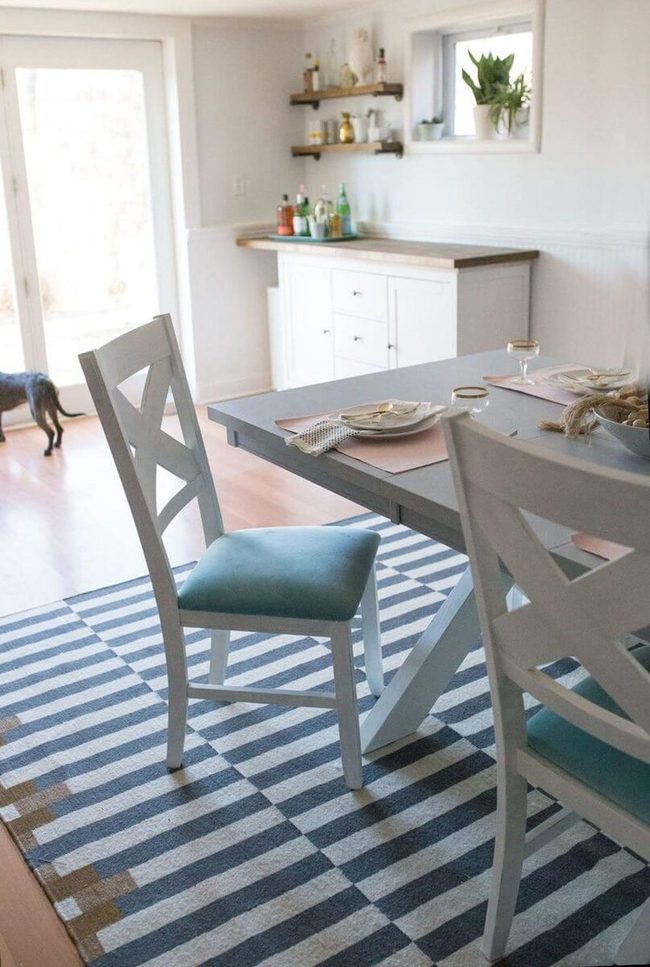 Chalk Paint Chairs With Cream Cushions