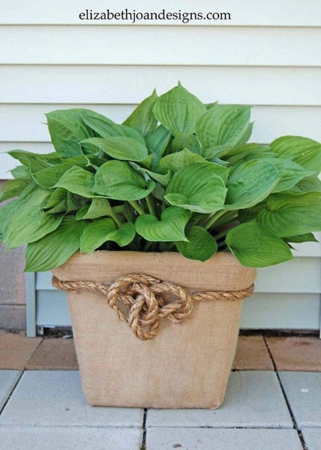 Raw Burlap Planters For Any Garden