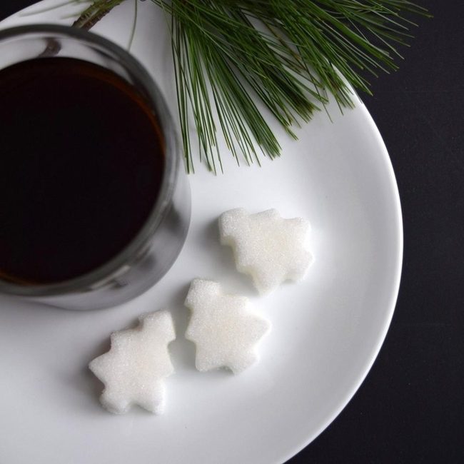 Dark Coffee With Sugar Cube Trees