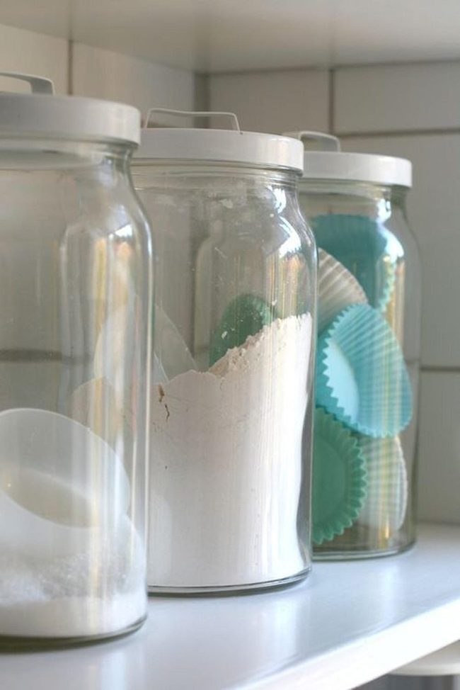 Transparent Jars, Sparkling Sugar, Organized