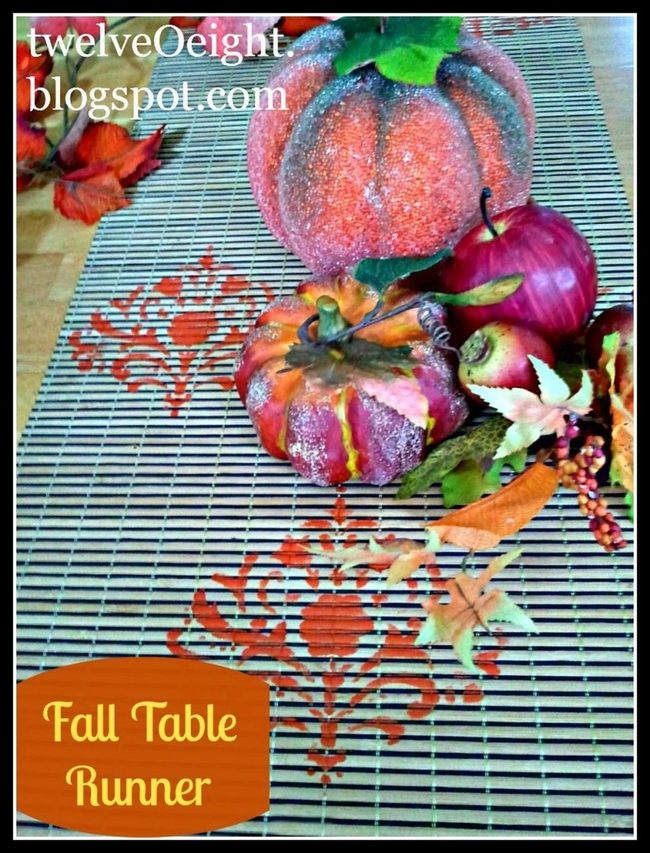Orange Leaves Woven Table Runner