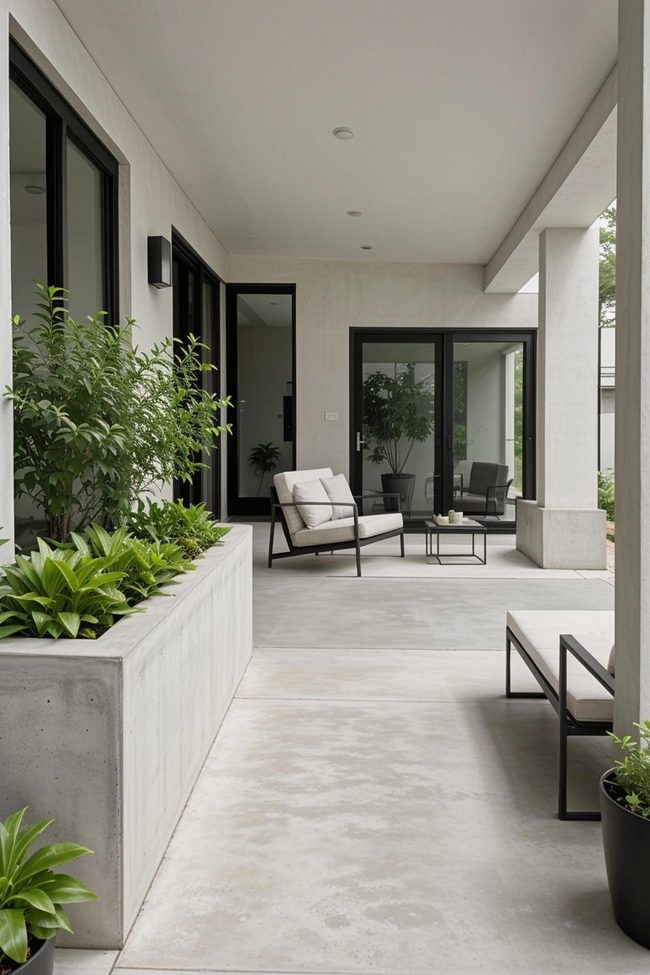 Succulents and Grasses on Concrete