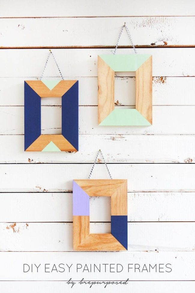 Geometric Wood Frames Three Colors